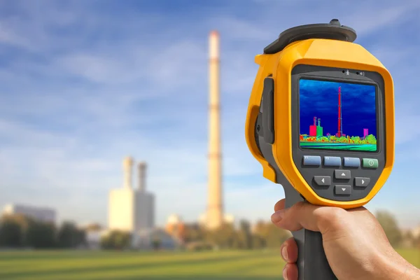 Recording heating chimney — Stock Photo, Image