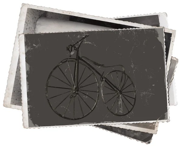 Vintage foto Vecchia bicicletta in legno — Foto Stock