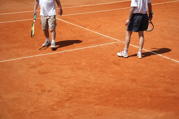 Hombre pareja jugando tenis — Foto de Stock