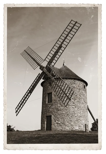 Vintage foto oude windmolen — Stockfoto