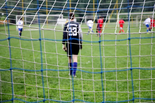 Malha de gol de futebol — Fotografia de Stock