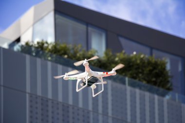 Drone to fly in the city clipart