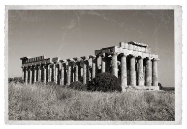 Yunan tapınağı Vintage Fotoğraf