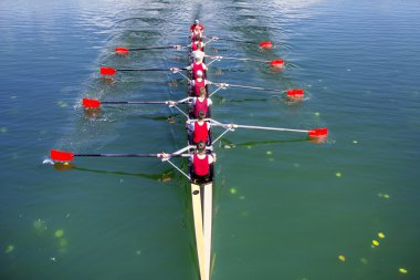 Boat coxed eight Rowers rowing clipart