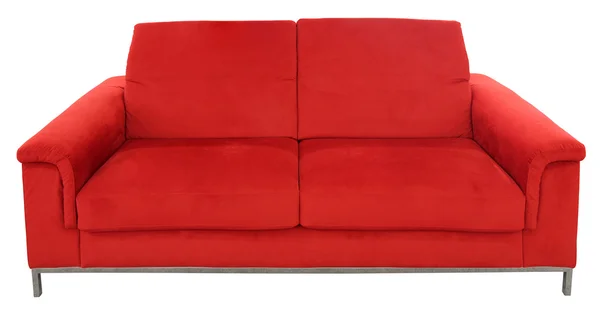 Röd två sits soffa — Stockfoto