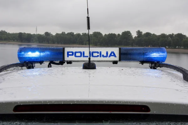 Polícia carro sinal de luz — Fotografia de Stock