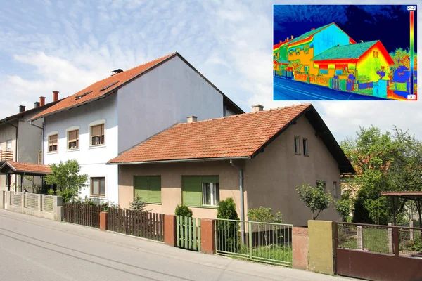 Thermal image on House — Stock Photo, Image