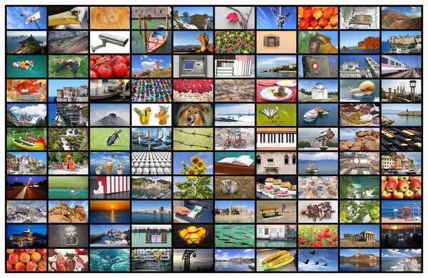 Video wall of TV screen