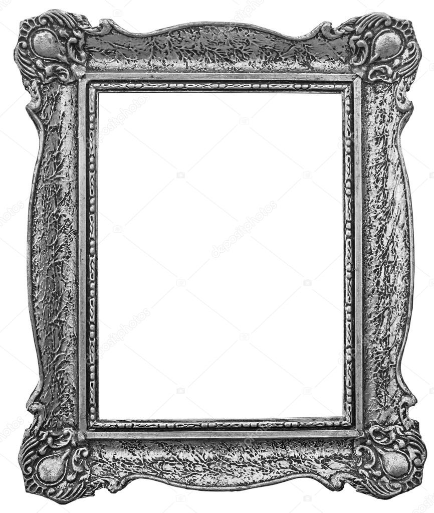 Old wooden silver plated frame