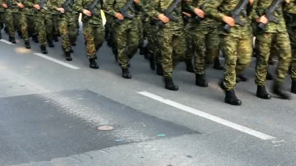 Soldaten marschieren auf — Stockvideo