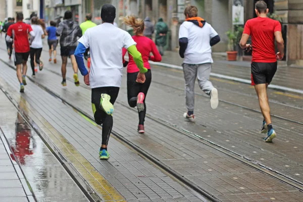 Marathon coureurs, mouvement flou — Photo