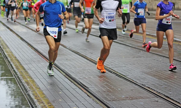 Corredores de maratona, movimento turvo — Fotografia de Stock