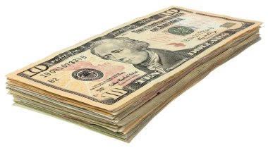 Dolar banknotes_10 yığını