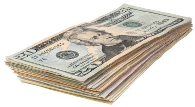 Dolar banknotes_20 yığını