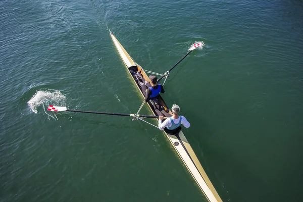 Two Men paddling — Stock Photo, Image