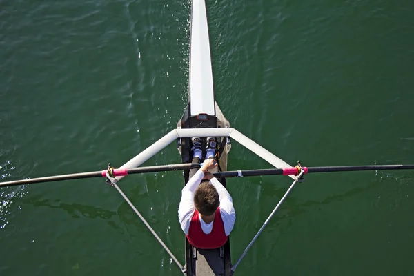 Young Man paddling — Stock Photo, Image