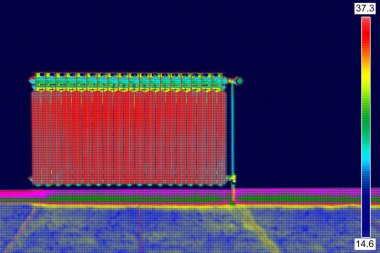 Infrared Thermal Image of Radiator Heater in house clipart