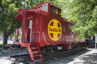 Kingman, AZ, USA, old Santa Fe railroad cupola caboose at Route 66 clipart