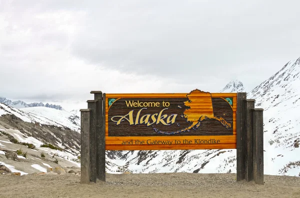 Willkommen bei alaska sign — Stockfoto