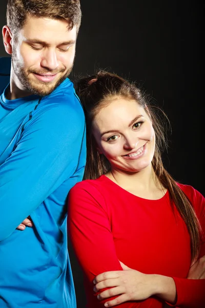 Mujer sonriente y hombre. Pareja feliz . — Foto de Stock