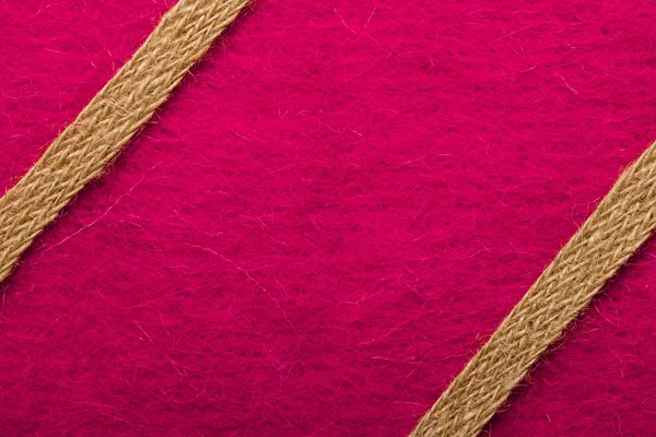 Corda di iuta su sfondo rosa — Foto Stock