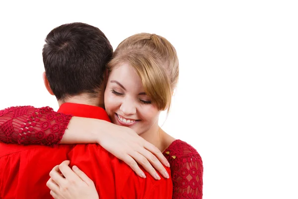 Girl hugging boyfriend romantically. — Stock Photo, Image