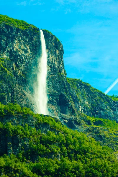 Beautiful waterfall in Norway fjords — Stock Photo, Image