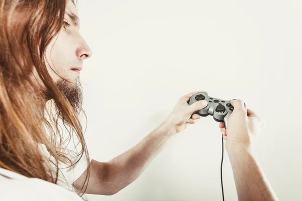 Infeliz macho jugando juegos — Foto de Stock