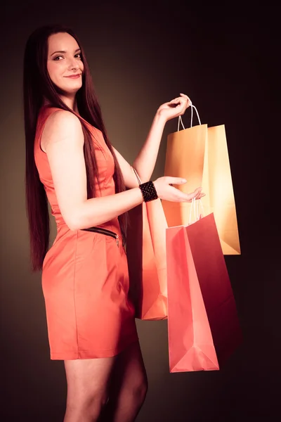 Mujer con bolsas de compras. — Foto de Stock