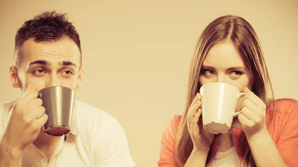 Couple drinking tea — Stock Photo, Image