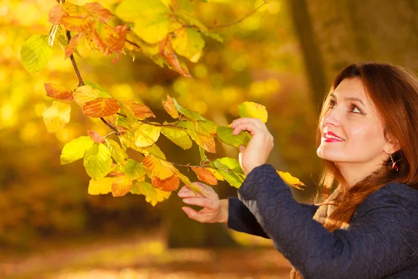 Young woman with branch — Stock Photo, Image