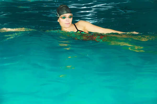 Human swimmer taking breath — Stock Photo, Image