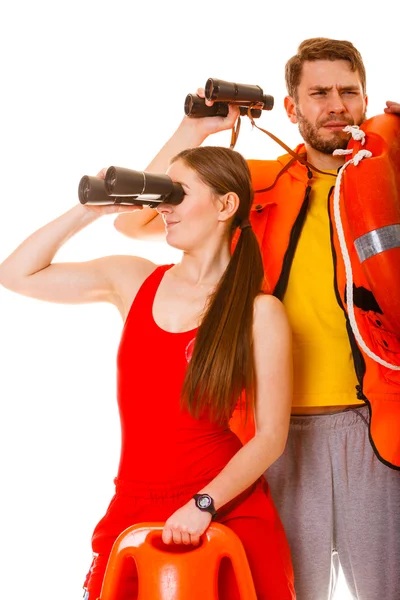 Salvaguardas com bóia de anel de resgate e colete salva-vidas . — Fotografia de Stock