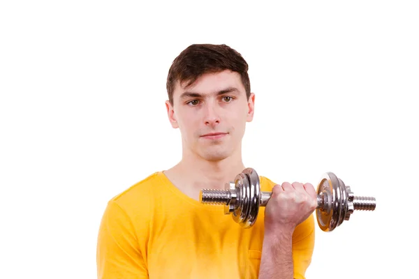 Adam ağırlık dambıl ile egzersiz — Stok fotoğraf