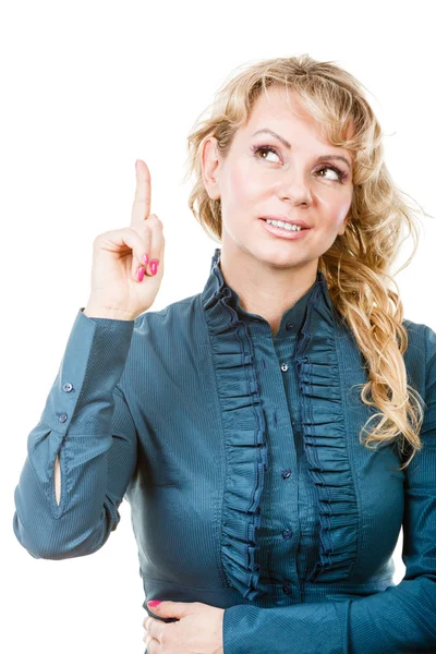 Geschäftsfrau macht demonstrative Geste — Stockfoto