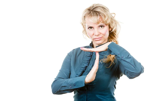 Affärskvinna med paus gest — Stockfoto