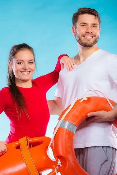 Lifeguards on duty with equipment — Stock Photo, Image