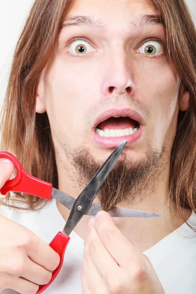 Angst voor snijden baard — Stockfoto