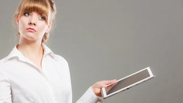 Woman reading learning with ebook. Education — Stock Photo, Image