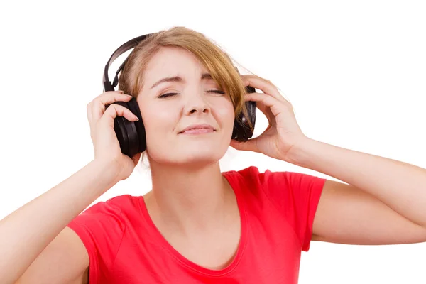 Woman  listening to music — Stock Photo, Image