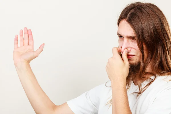 Man with odor of sweat — Stock Photo, Image