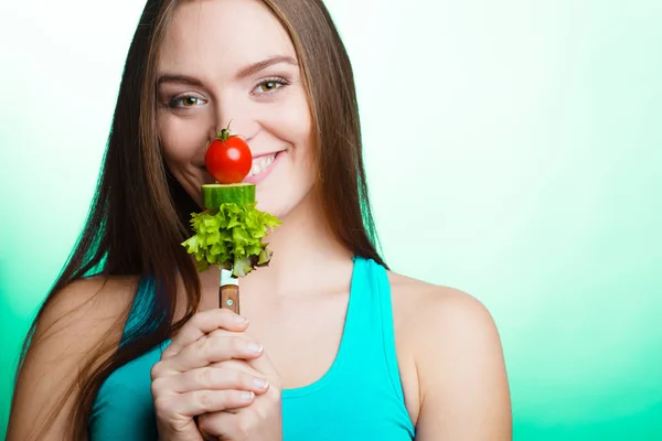 Kvinna på diet vikt förlust koncept. — Stockfoto