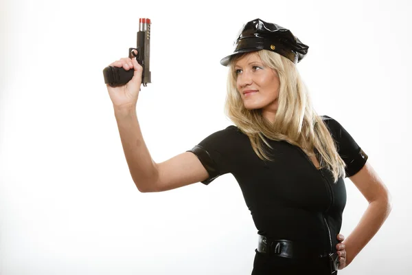 Politieagente cop met pistool — Stockfoto