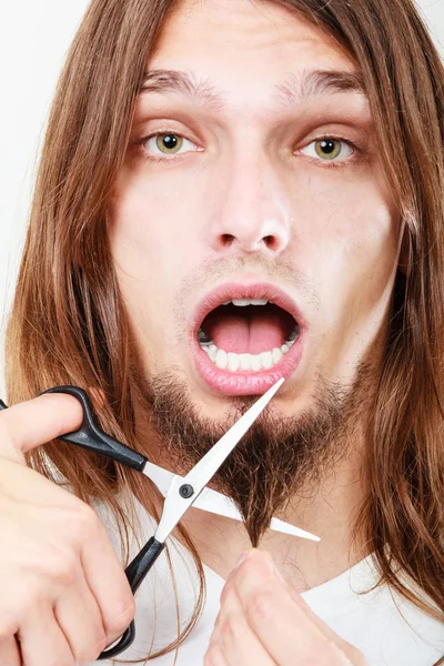 Medo de cortar a barba — Fotografia de Stock
