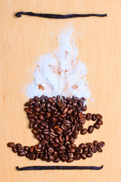 Koffiebeker gemaakt van geroosterde bonen — Stockfoto