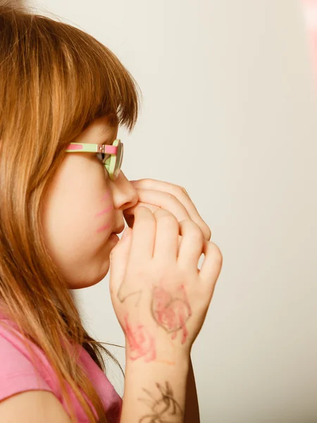 Little girl with the body painted — Stock Photo, Image