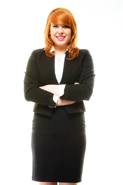 Červenovlasá podnikatelka portrét — Stock fotografie