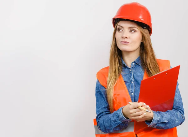 Worker holding  pen — Stock Photo, Image