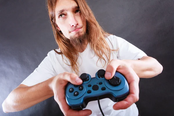 Male player focus on play games — Stock Photo, Image