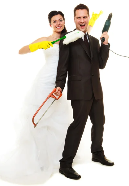 Housework concept and married couple. — Stock Photo, Image